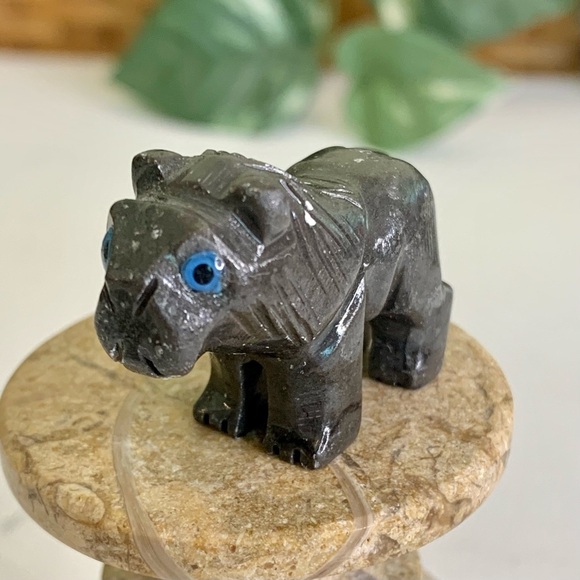 Miniature LION Stone Carving Mini Figurine Steatite Soapstone Animal Figure 1.5" - Picture 12 of 13